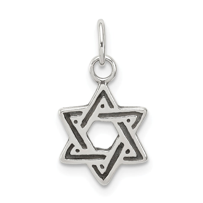 Million Charms 925 Sterling Silver Antiqued Religious Jewish Star Of David Charm