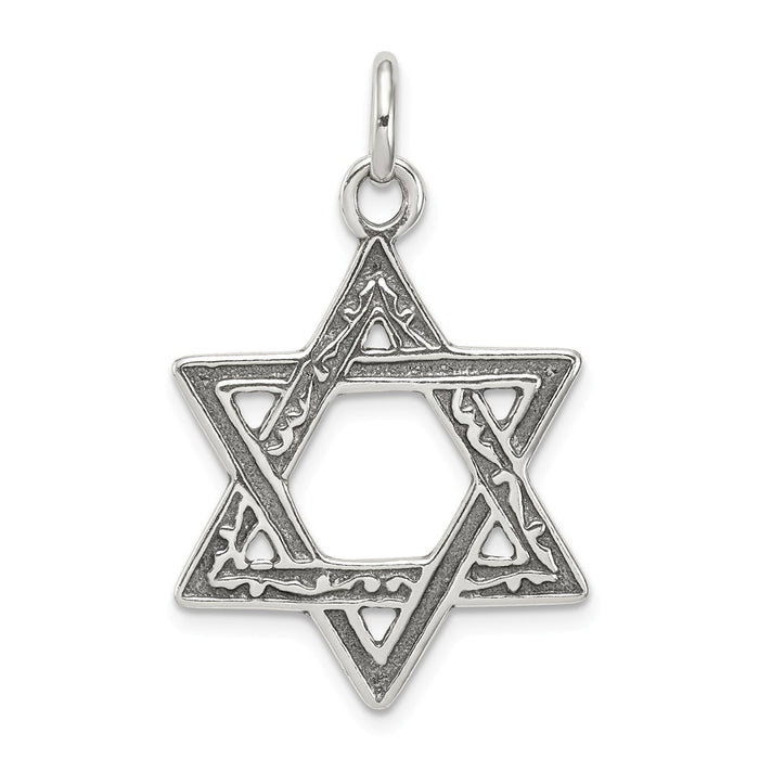 Million Charms 925 Sterling Silver Antiqued Religious Jewish Star Of David Charm