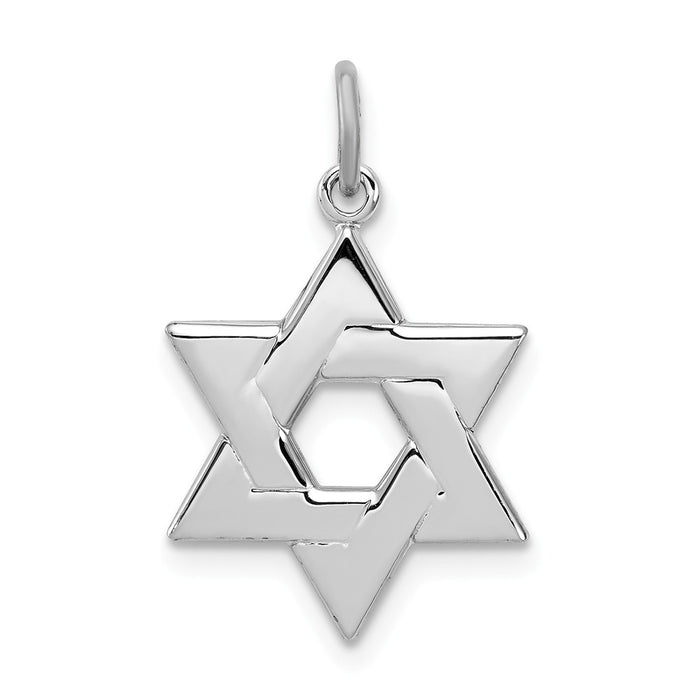 Million Charms 925 Sterling Silver Rhodium-Plated Religious Jewish Star Of David Charm