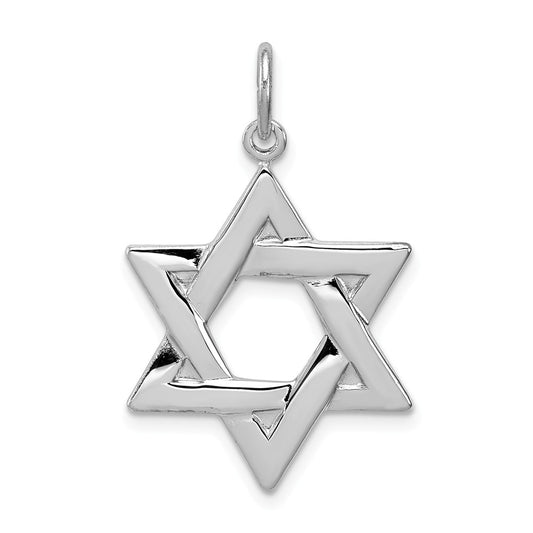 Million Charms 925 Sterling Silver Rhodium-Plated Religious Jewish Star Of David Charm