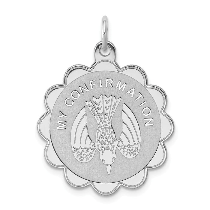 Million Charms 925 Sterling Silver Rhodium-Plated My Confirmation Disc Charm