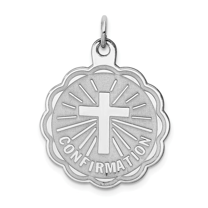 Million Charms 925 Sterling Silver Rhodium-Plated Confirmation Disc Charm