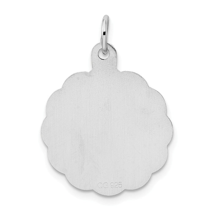 Million Charms 925 Sterling Silver Rhodium-Plated First Religious Holy Communion Disc Charm