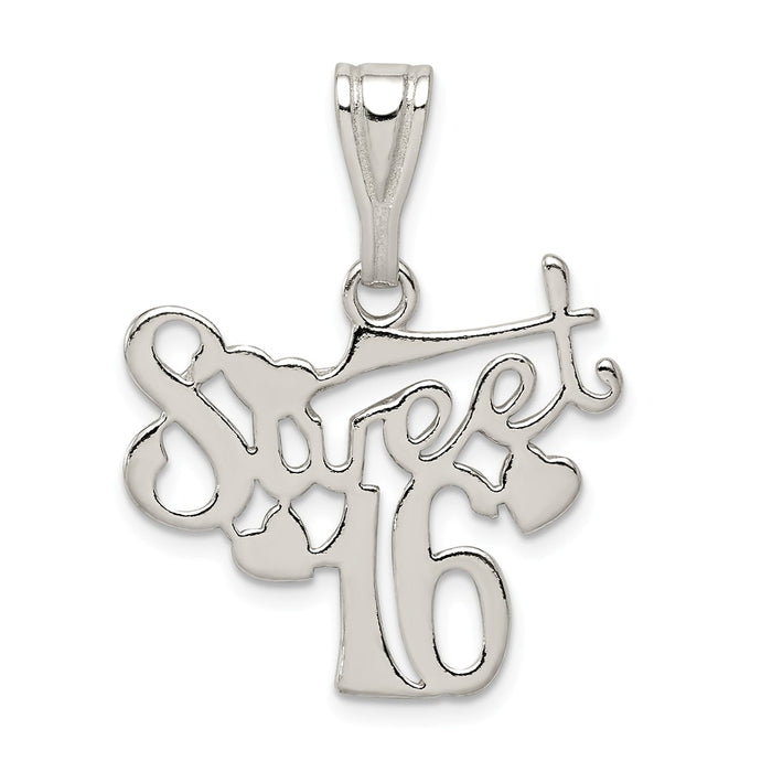 Million Charms 925 Sterling Silver Sweet 16 Birthday Pendant