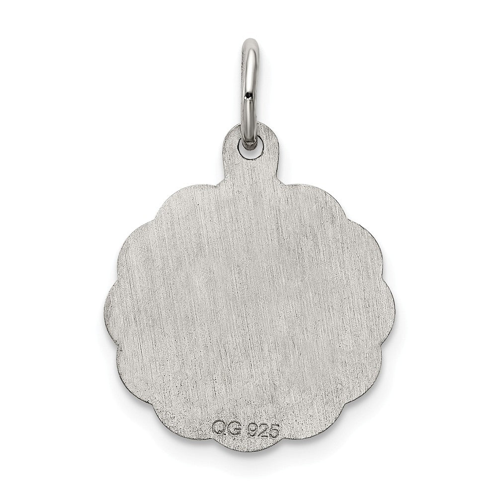 Million Charms 925 Sterling Silver Rhodium-Plated Religious Saint Christopher Medal Charm