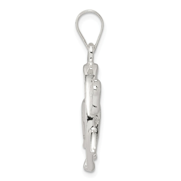 Million Charms 925 Sterling Silver Horse In Horseshoe Pendant