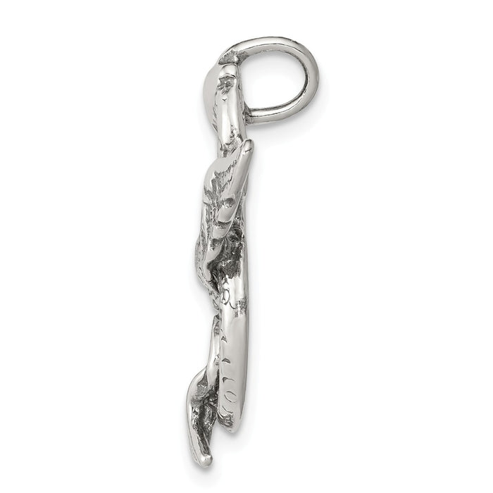 Million Charms 925 Sterling Silver Antiqued Dragon Charm