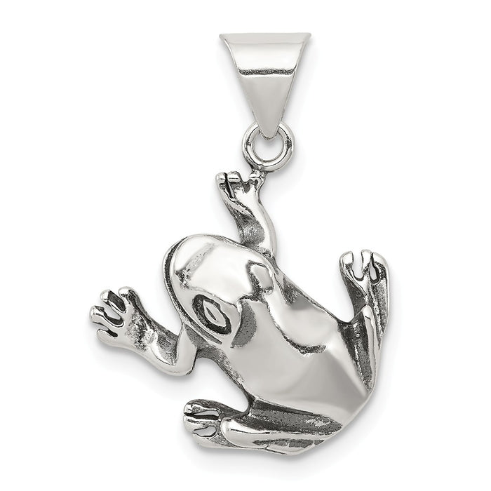 Million Charms 925 Sterling Silver Antiqued Frog Charm