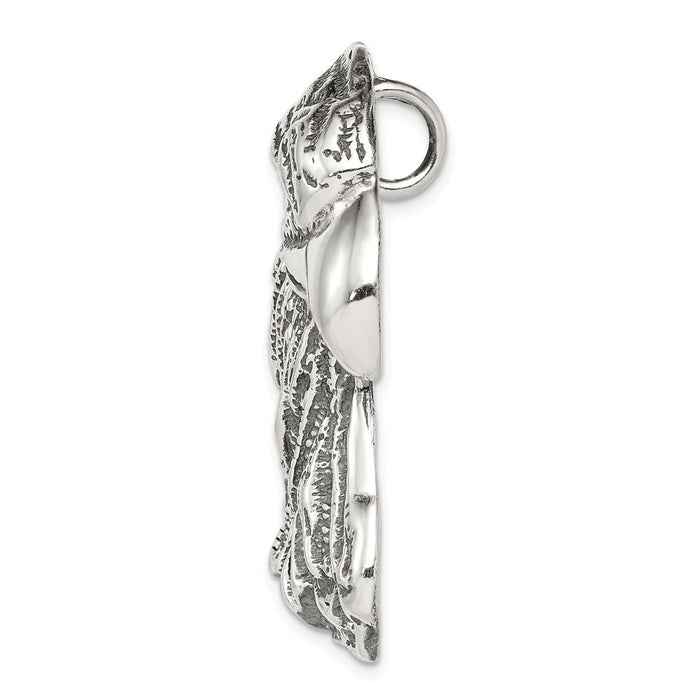 Million Charms 925 Sterling Silver Antiqued Eagle Head Pendant