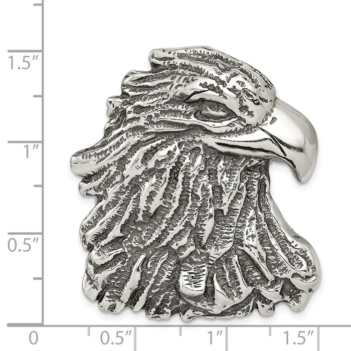 Million Charms 925 Sterling Silver Antiqued Eagle Head Pendant