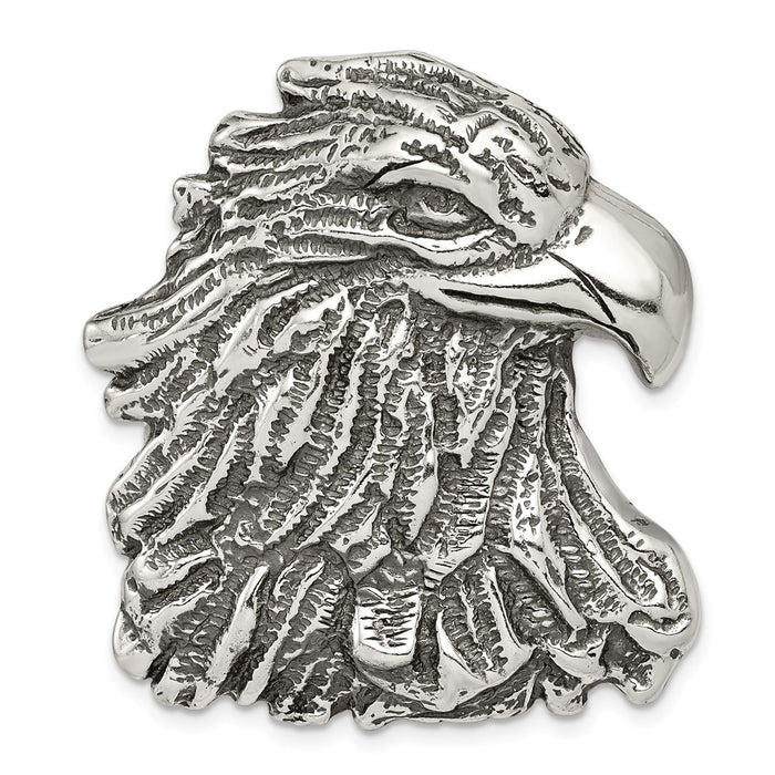 Million Charms 925 Sterling Silver Antiqued Eagle Head Pendant