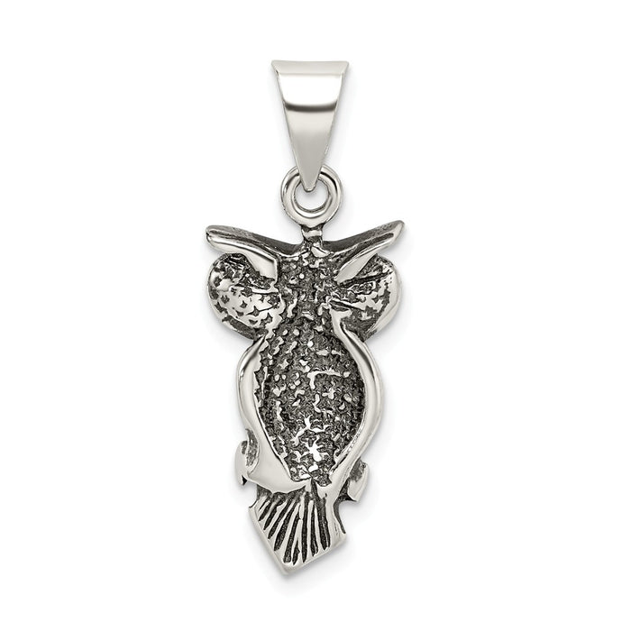 Million Charms 925 Sterling Silver Antiqued Owl Charm