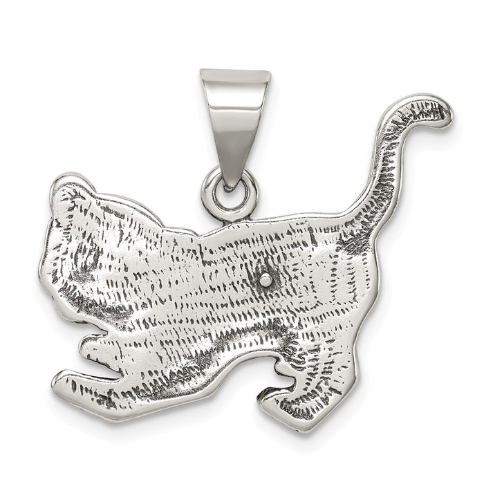 Million Charms 925 Sterling Silver Antiqued Tiger Charm