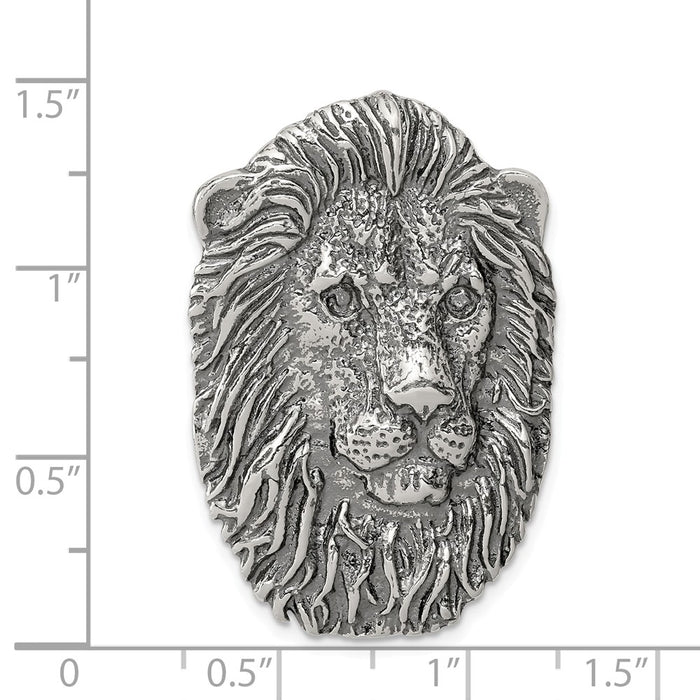 Million Charms 925 Sterling Silver Antiqued Lion Head Pendant