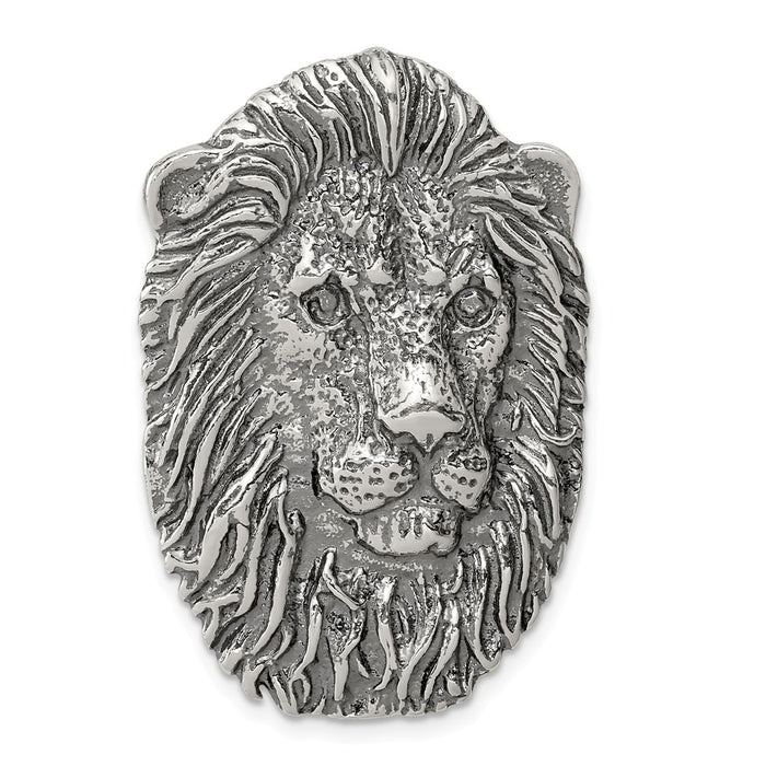 Million Charms 925 Sterling Silver Antiqued Lion Head Pendant