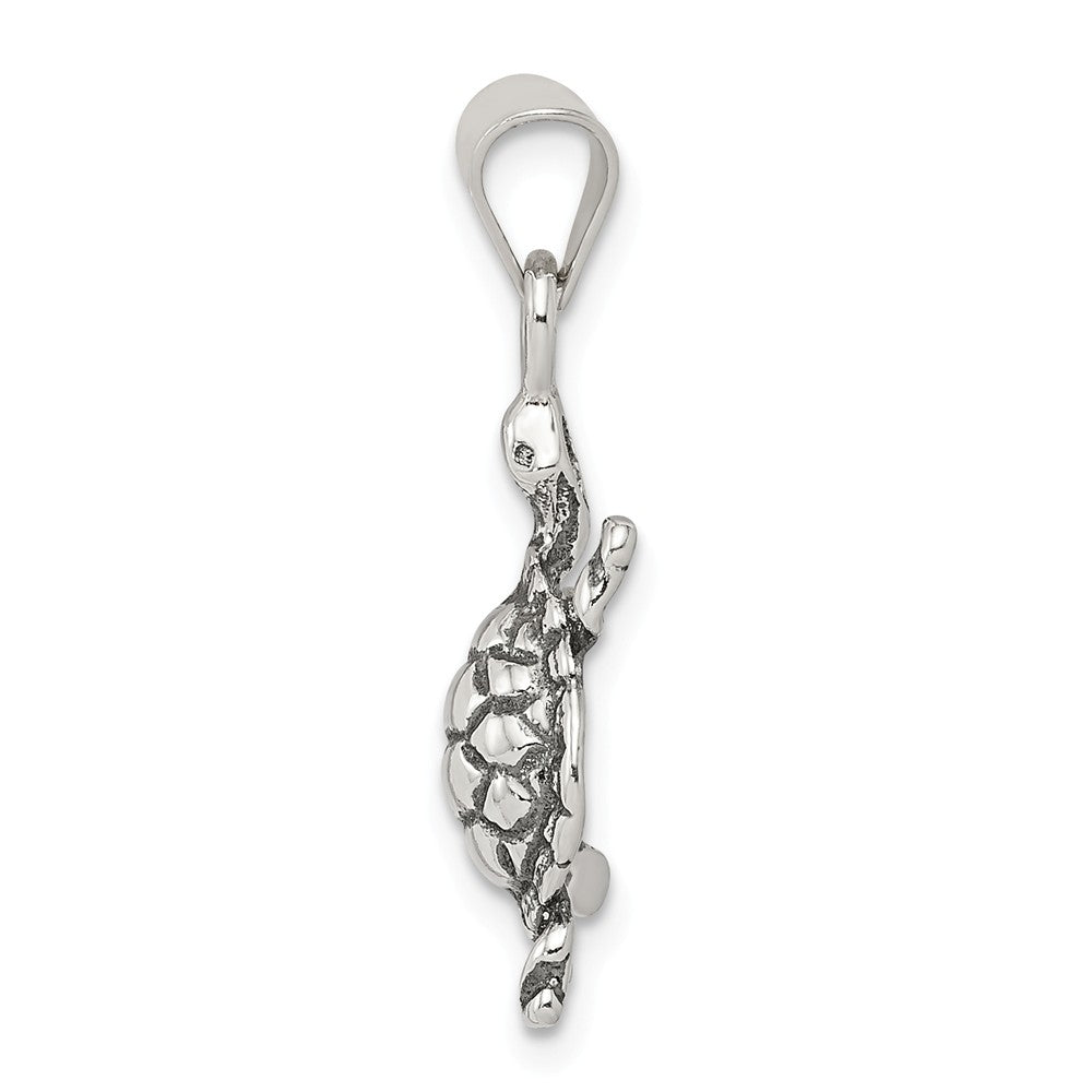 Million Charms 925 Sterling Silver Antiqued Turtle Charm