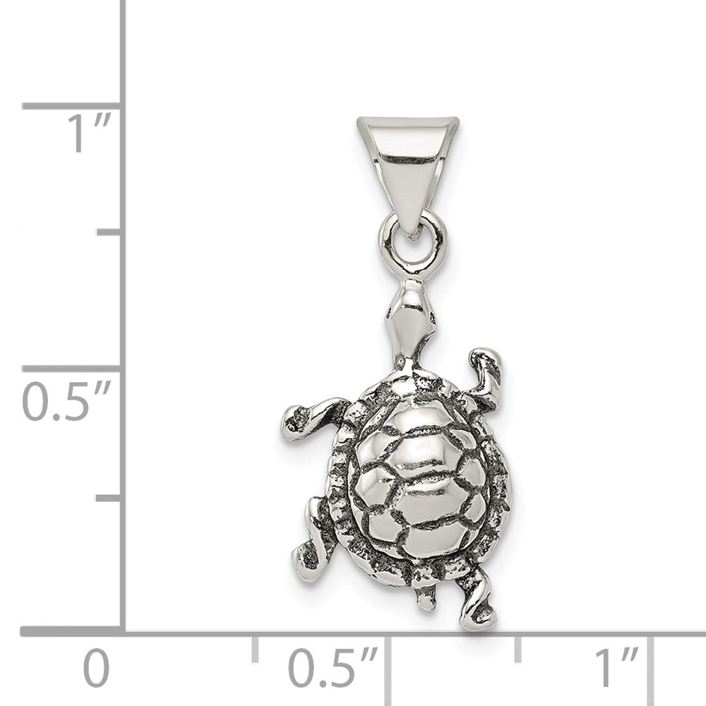 Million Charms 925 Sterling Silver Antiqued Turtle Charm