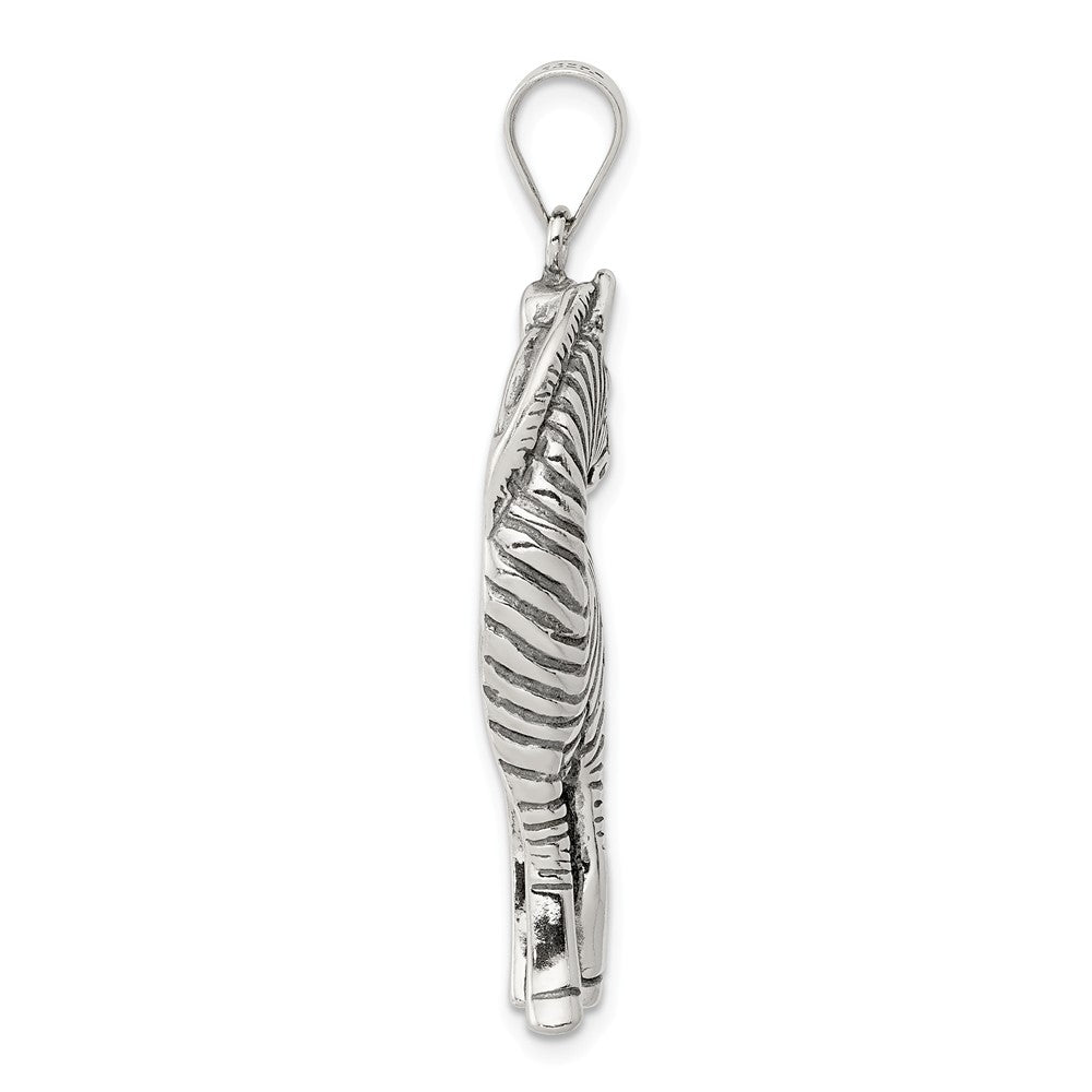 Million Charms 925 Sterling Silver Antiqued Zebra Pendant