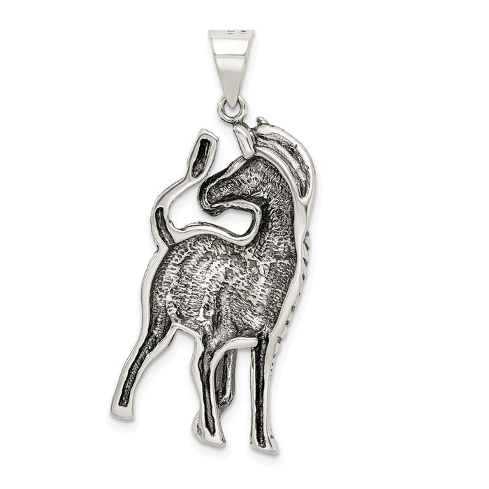 Million Charms 925 Sterling Silver Antiqued Zebra Pendant