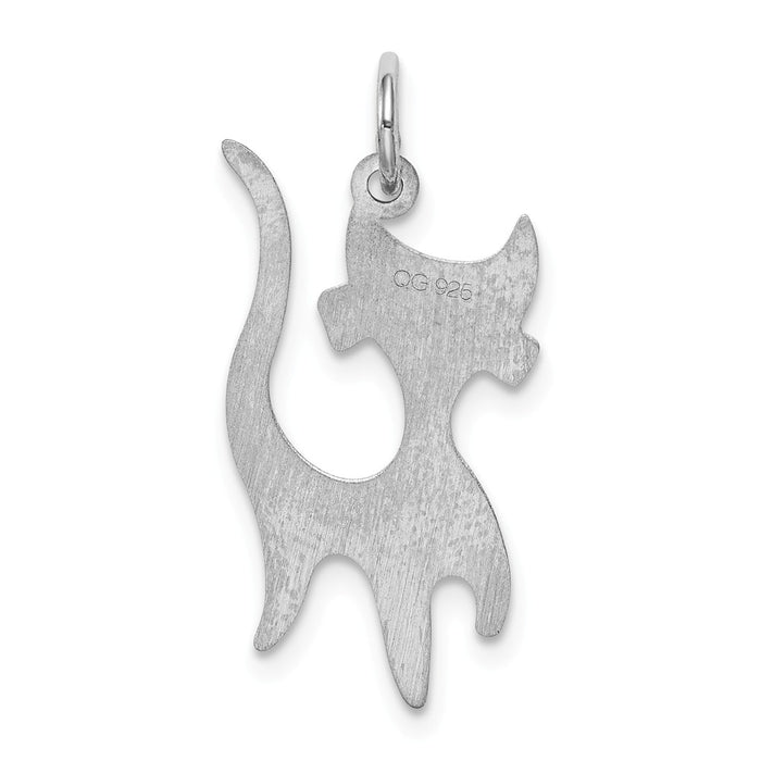 Million Charms 925 Sterling Silver Rhodium-Plated Cat Charm