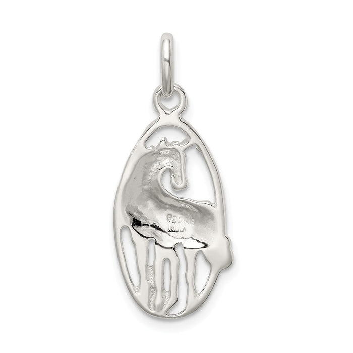 Million Charms 925 Sterling Silver Unicorn In Frame Charm