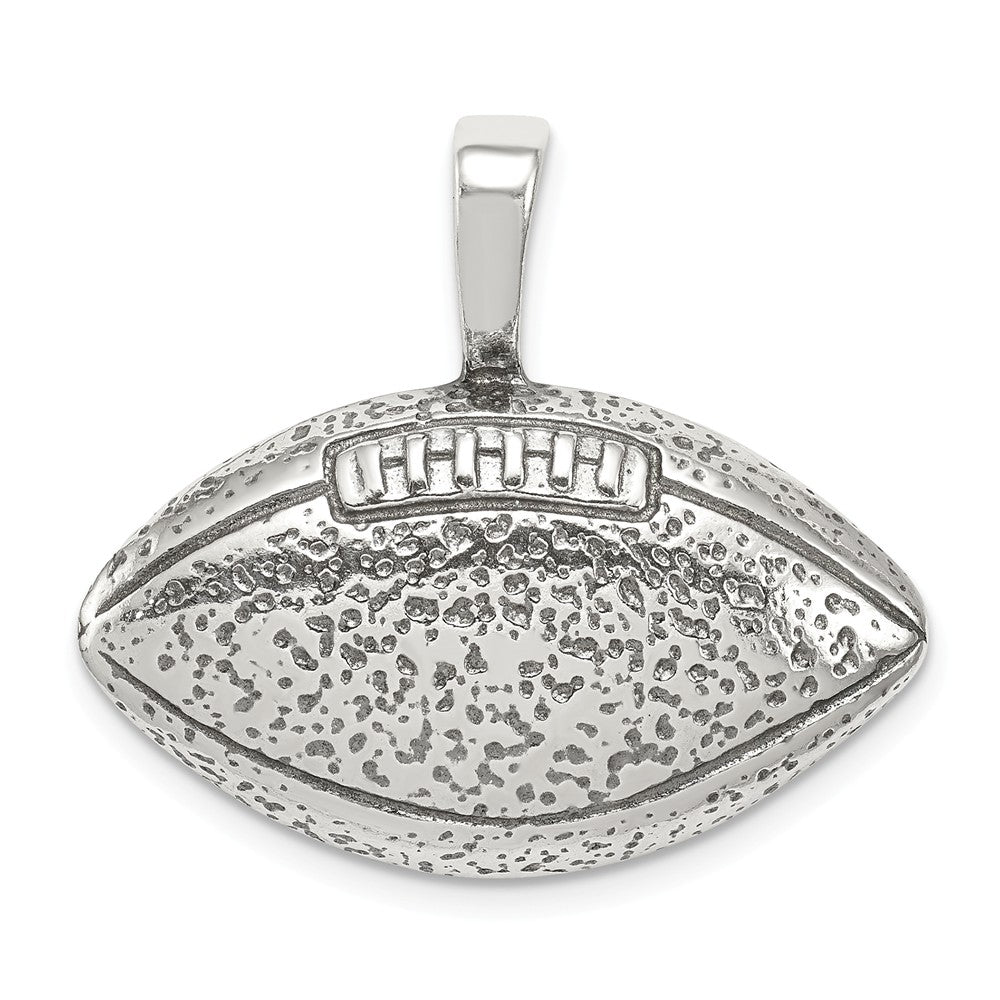 Million Charms 925 Sterling Silver Antiqued Sports Football Pendant