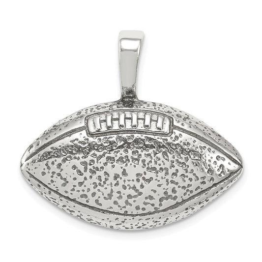 Million Charms 925 Sterling Silver Antiqued Sports Football Pendant