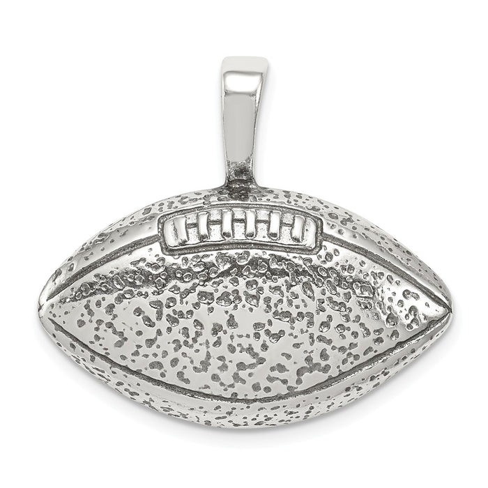 Million Charms 925 Sterling Silver Antiqued Sports Football Pendant