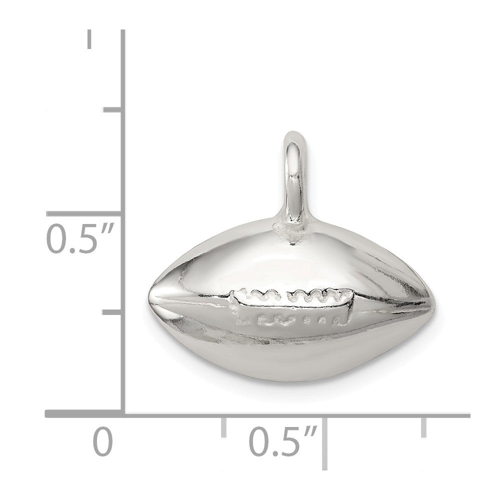 Million Charms 925 Sterling Silver Sports Football Pendant