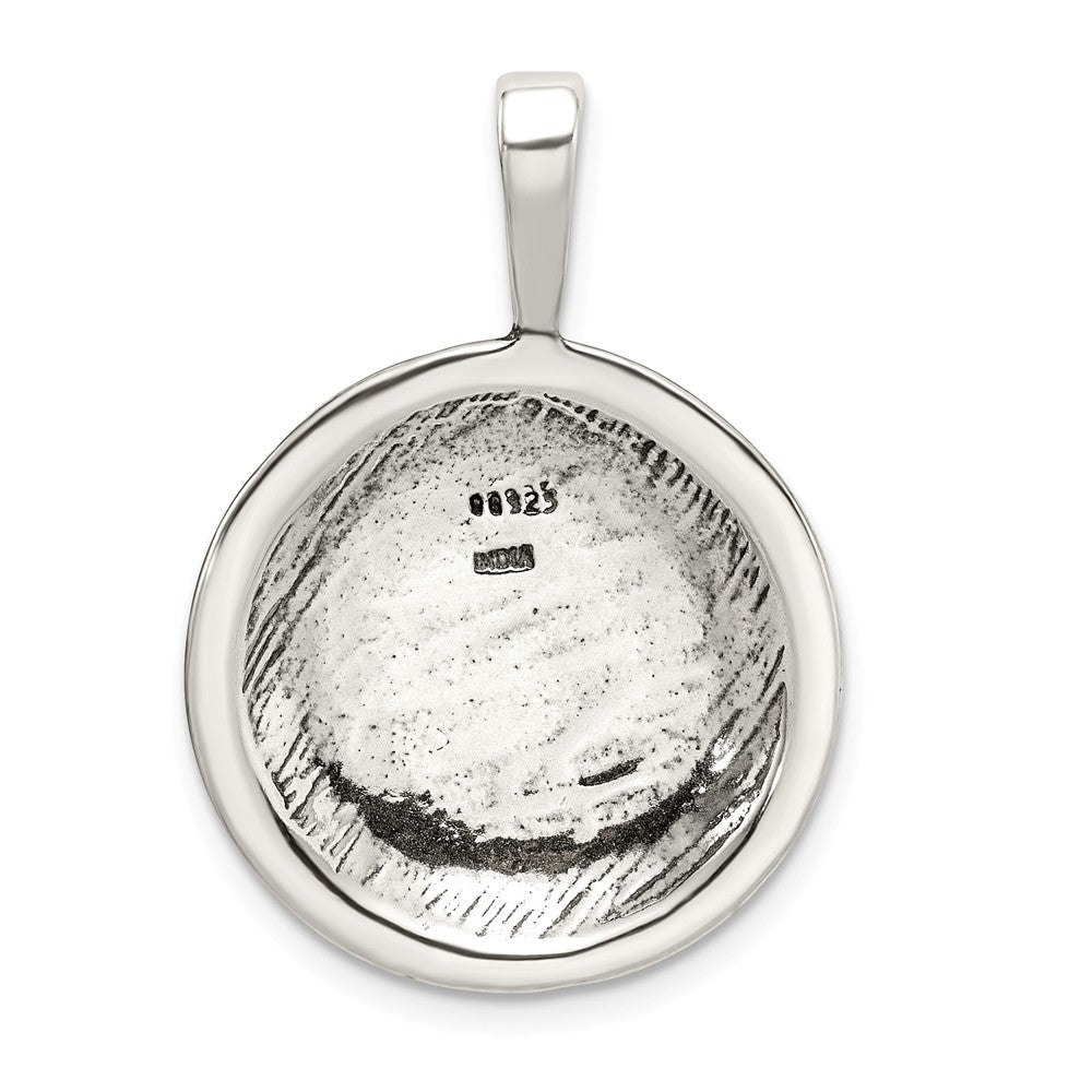 Million Charms 925 Sterling Silver Antiqued Sports Soccer Ball Pendant