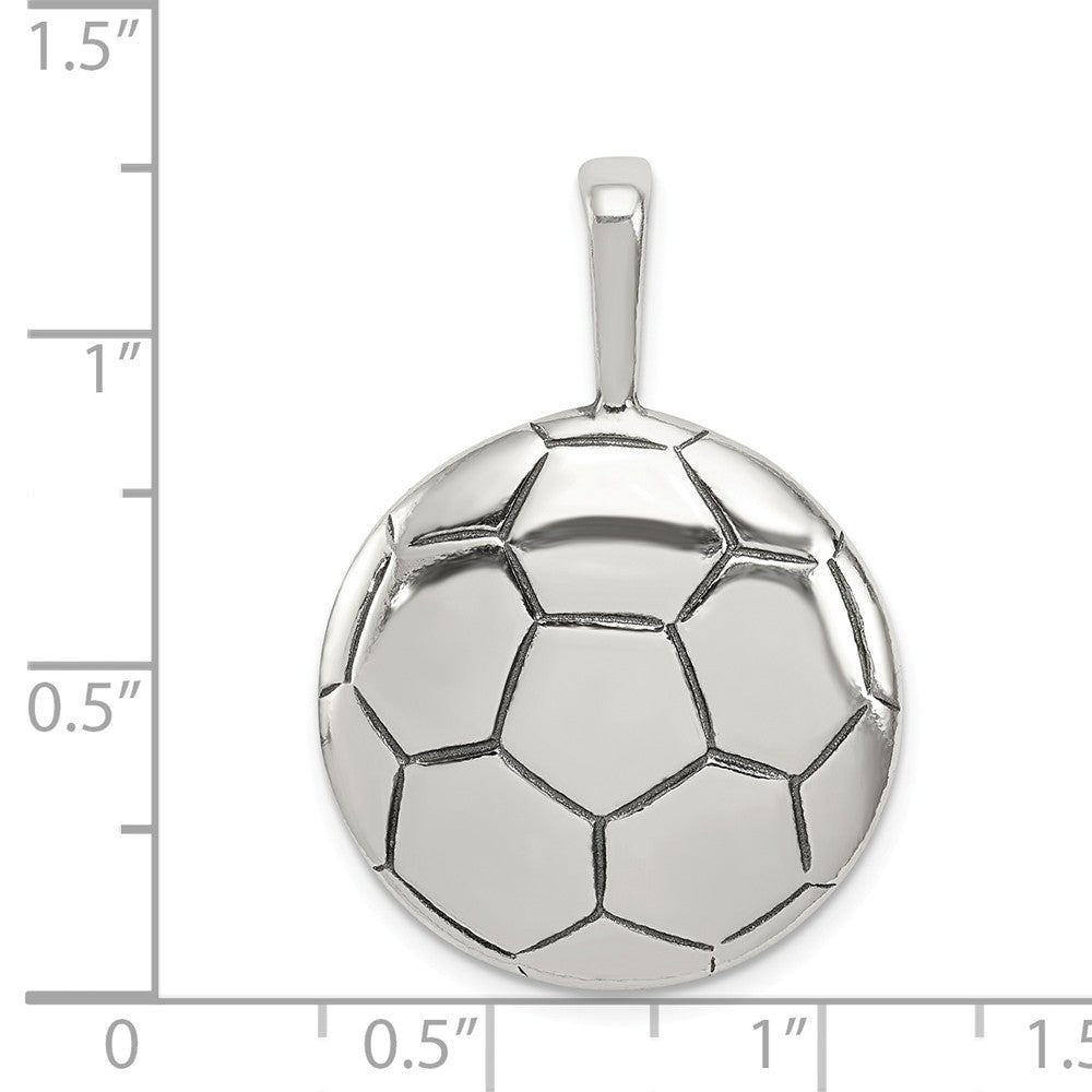 Million Charms 925 Sterling Silver Antiqued Sports Soccer Ball Pendant