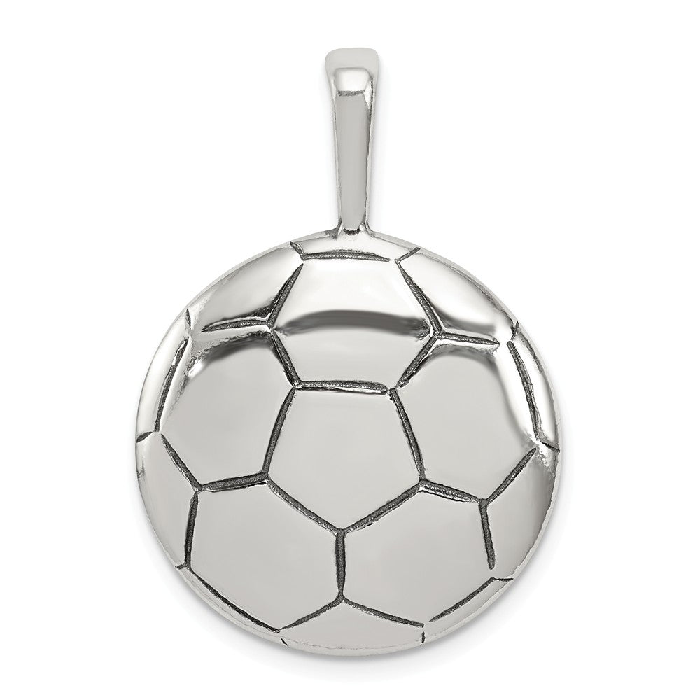 Million Charms 925 Sterling Silver Antiqued Sports Soccer Ball Pendant