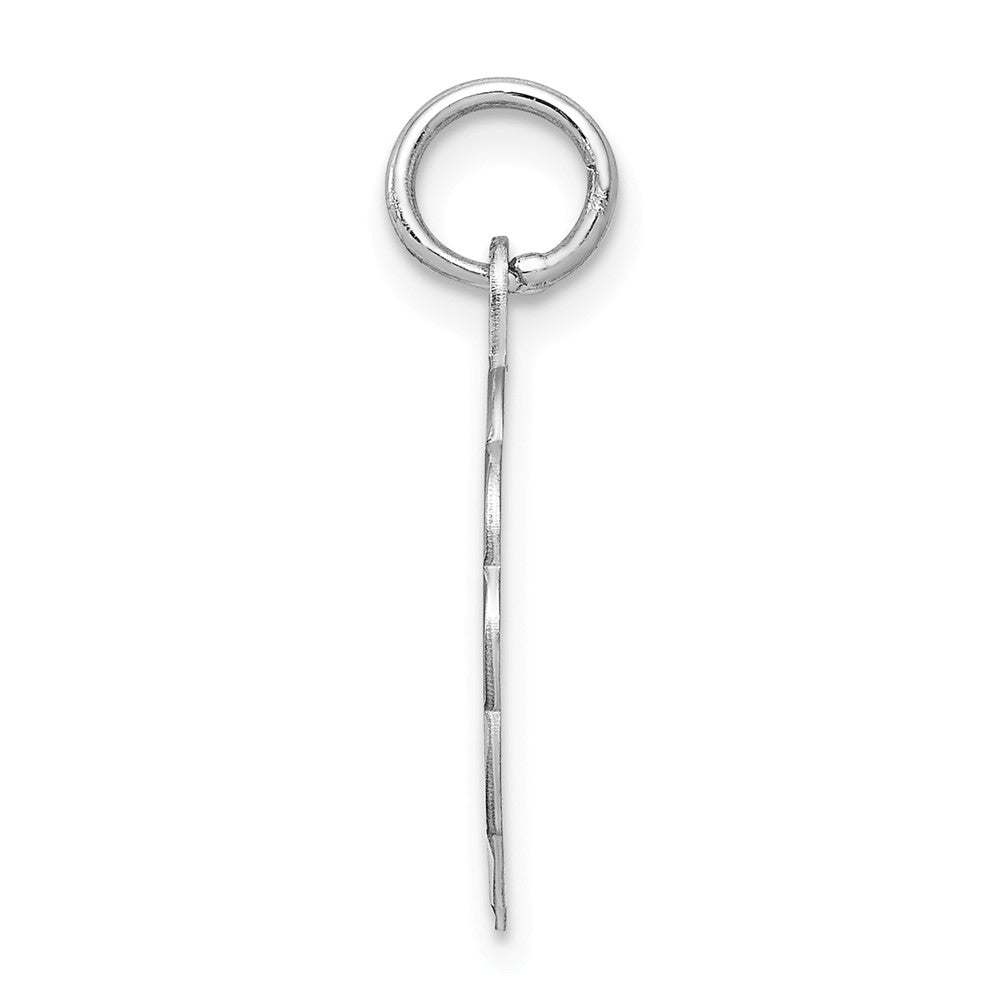 Million Charms 925 Sterling Silver Rhodium-Plated Brocaded Alphabet Letter Initial A Charm