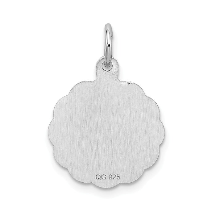 Million Charms 925 Sterling Silver Rhodium-Plated Brocaded Alphabet Letter Initial G Charm