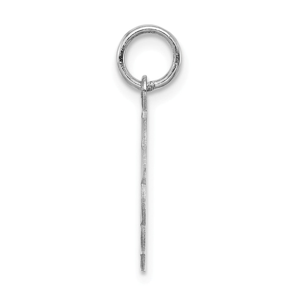 Million Charms 925 Sterling Silver Rhodium-Plated Brocaded Alphabet Letter Initial H Charm