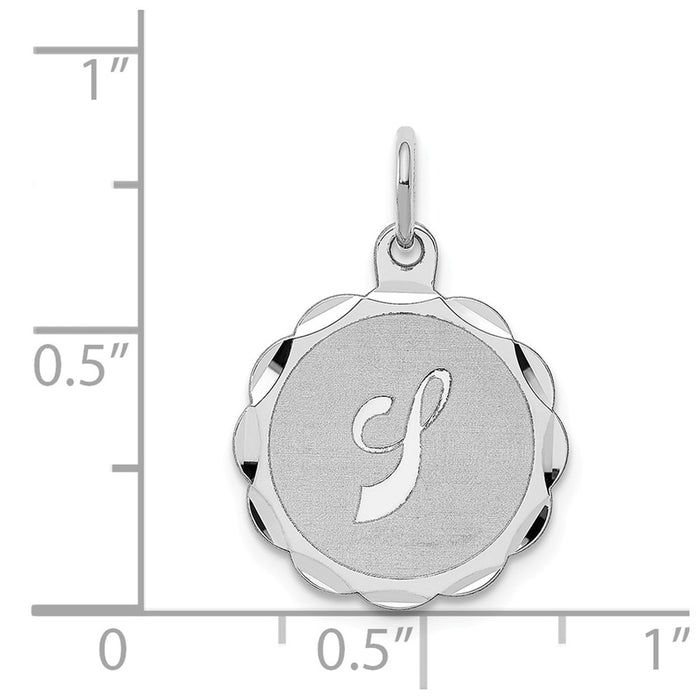 Million Charms 925 Sterling Silver Rhodium-Plated Brocaded Alphabet Letter Initial J Charm