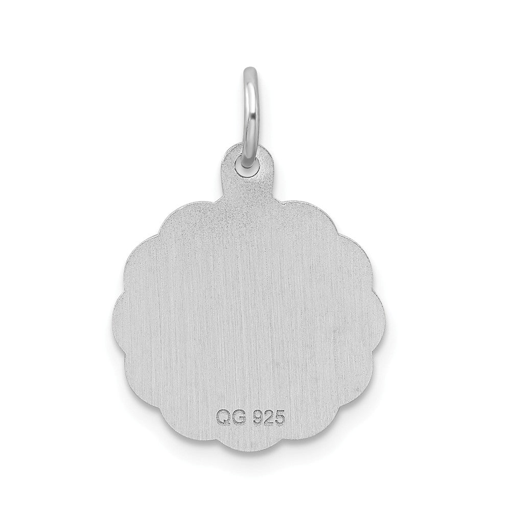 Million Charms 925 Sterling Silver Rhodium-Plated Brocaded Alphabet Letter Initial P Charm