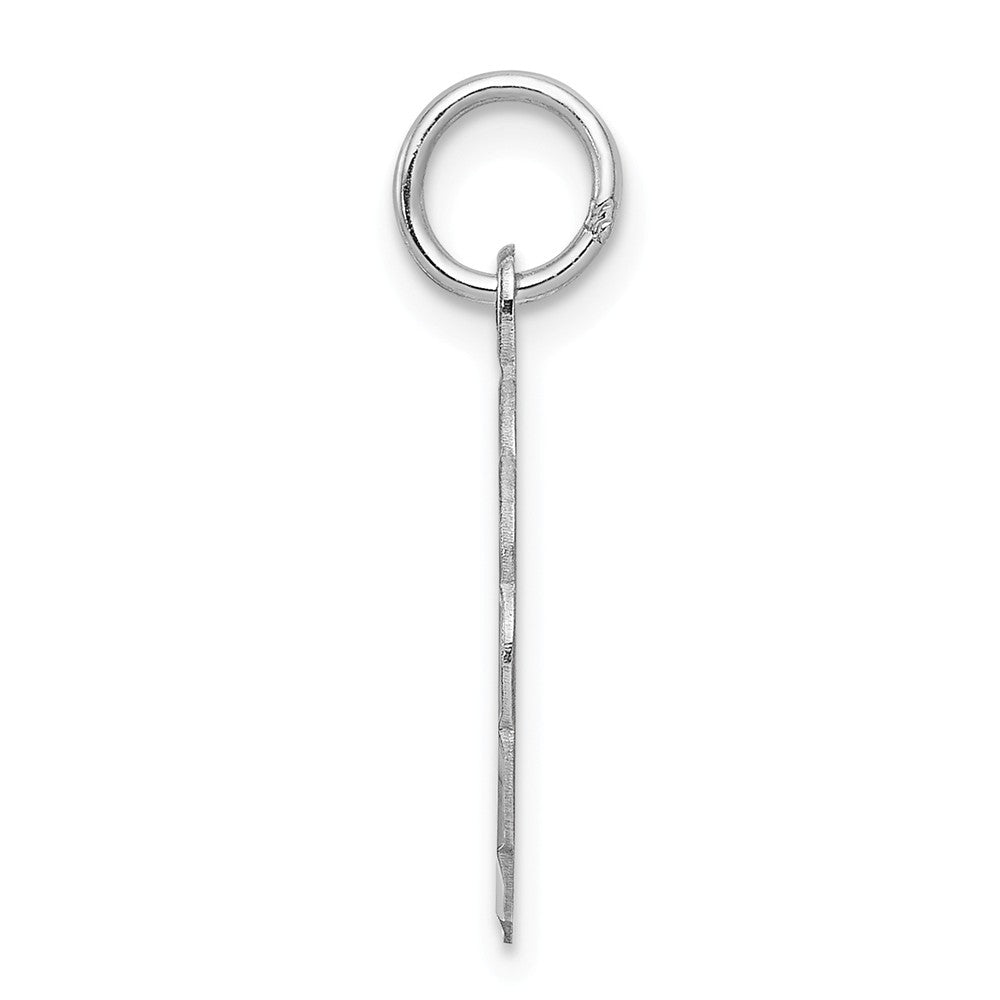 Million Charms 925 Sterling Silver Rhodium-Plated Brocaded Alphabet Letter Initial T Charm