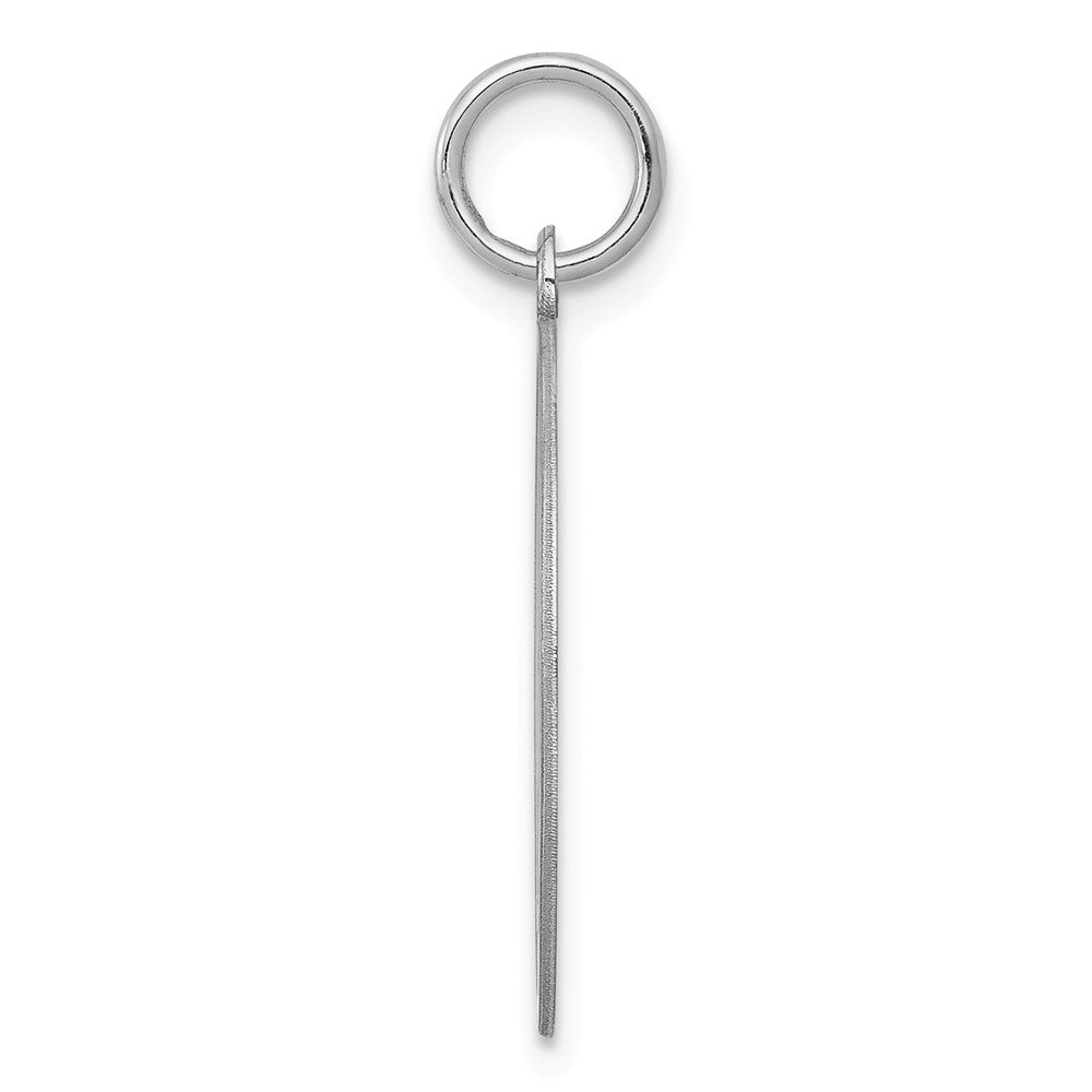 Million Charms 925 Sterling Silver Rhodium-Plated Brocaded Alphabet Letter Initial M Charm