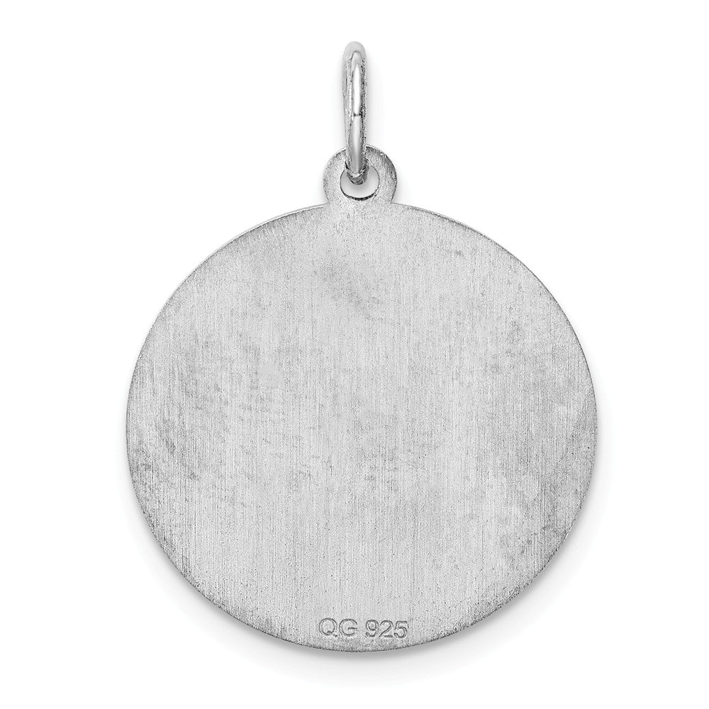 Million Charms 925 Sterling Silver Rhodium-Plated Brocaded Alphabet Letter Initial T Charm