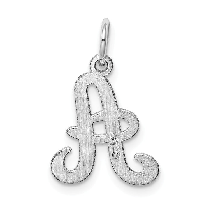 Million Charms 925 Sterling Silver Rhodium-Plated Stamped Alphabet Letter Initial A Charm