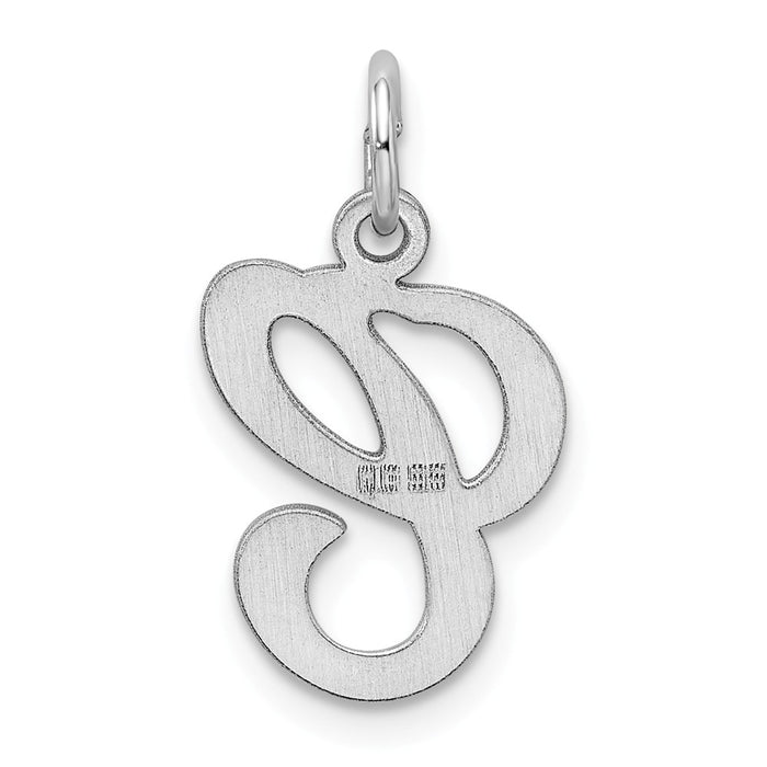 Million Charms 925 Sterling Silver Rhodium-Plated Stamped Alphabet Letter Initial C Charm