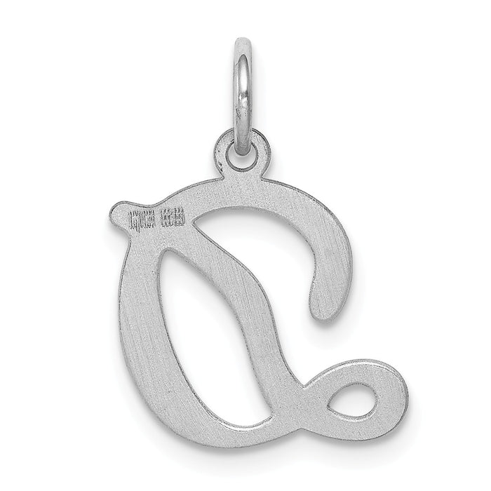 Million Charms 925 Sterling Silver Rhodium-Plated Stamped Alphabet Letter Initial D Charm