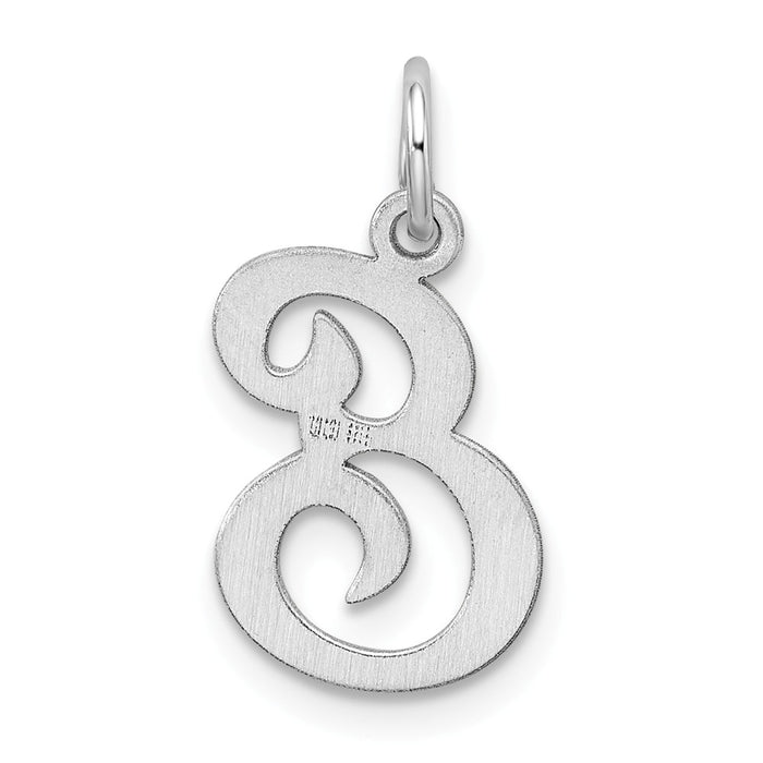 Million Charms 925 Sterling Silver Rhodium-Plated Stamped Alphabet Letter Initial E Charm