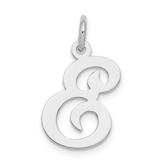 Million Charms 925 Sterling Silver Rhodium-Plated Stamped Alphabet Letter Initial E Charm