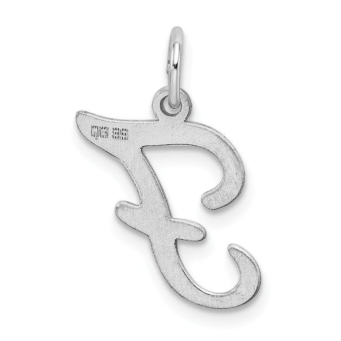 Million Charms 925 Sterling Silver Rhodium-Plated Stamped Alphabet Letter Initial F Charm