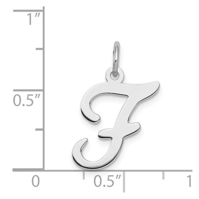 Million Charms 925 Sterling Silver Rhodium-Plated Stamped Alphabet Letter Initial F Charm