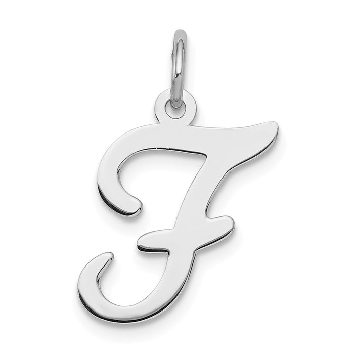 Million Charms 925 Sterling Silver Rhodium-Plated Stamped Alphabet Letter Initial F Charm