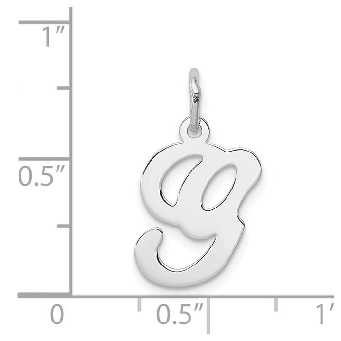 Million Charms 925 Sterling Silver Rhodium-Plated Stamped Alphabet Letter Initial G Charm