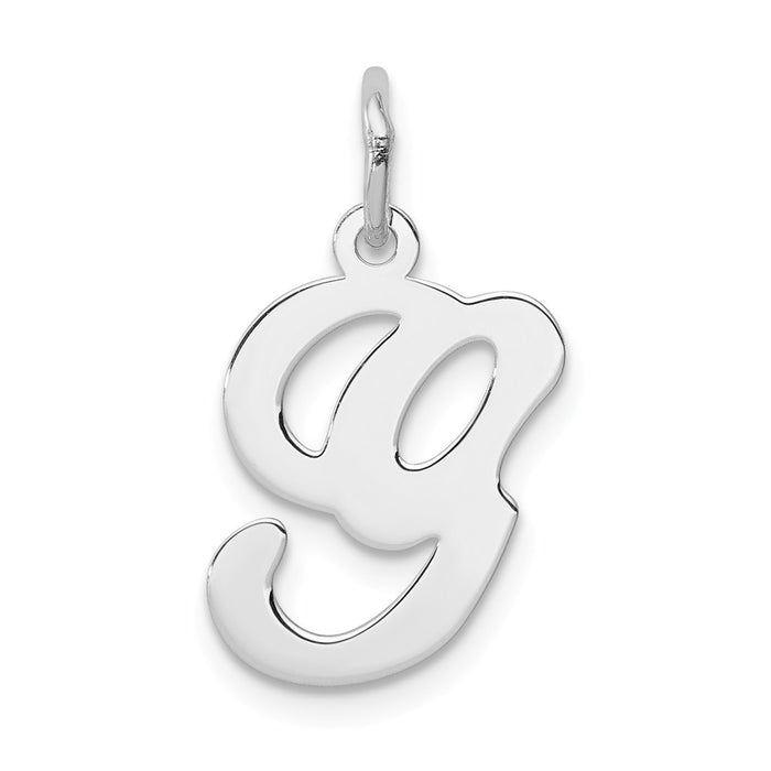 Million Charms 925 Sterling Silver Rhodium-Plated Stamped Alphabet Letter Initial G Charm